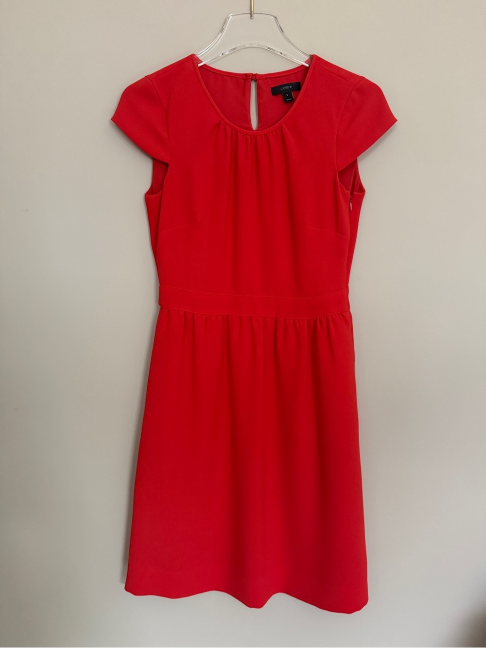 J.Crew Red Cap-Sleeve Dress